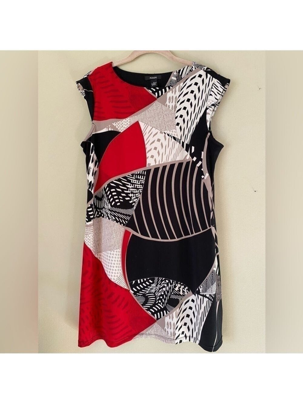 Alfani Abstract Pattern Cap Sleeve Dress M